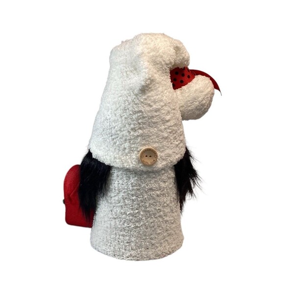 Lady Bug Gnome Shelf Sitter Plush Handmade Red Black White Measures 10” - Picture 2 of 4